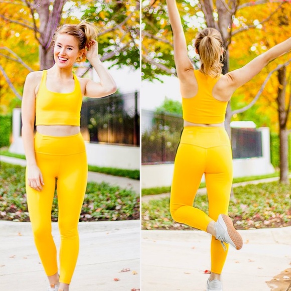 Girlfriend Collective Set: Rare Chartreuse Paloma Bra & High‑Rise Leggings M - Picture 9 of 13